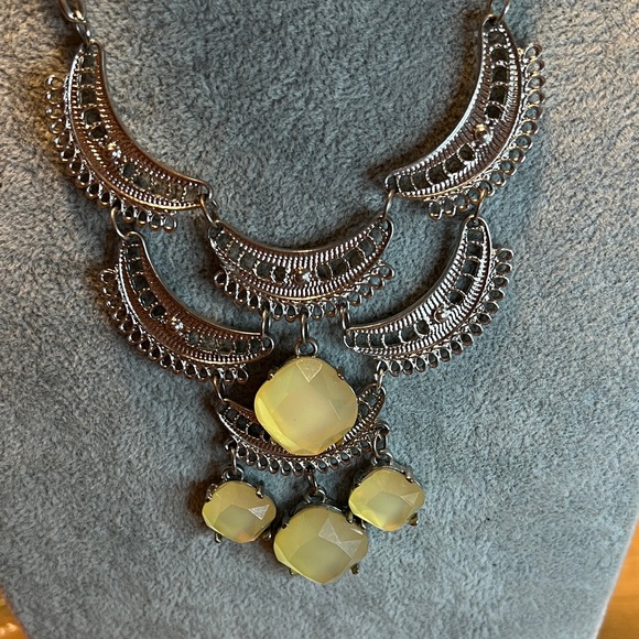 Chic Silver and Yellow Necklace - Picture 3 of 6